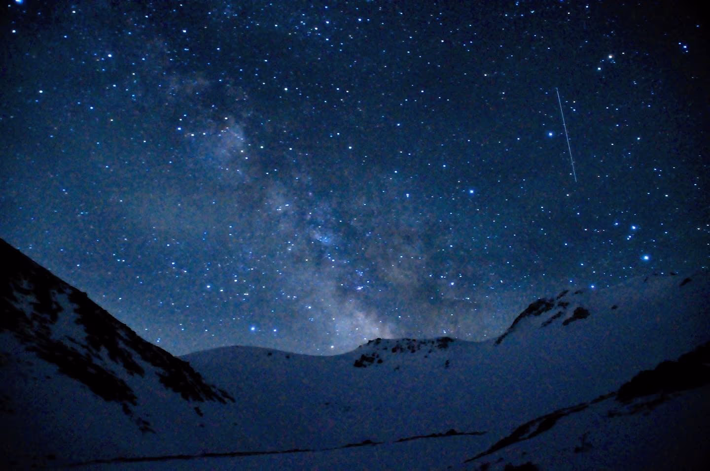 山で撮影した星空